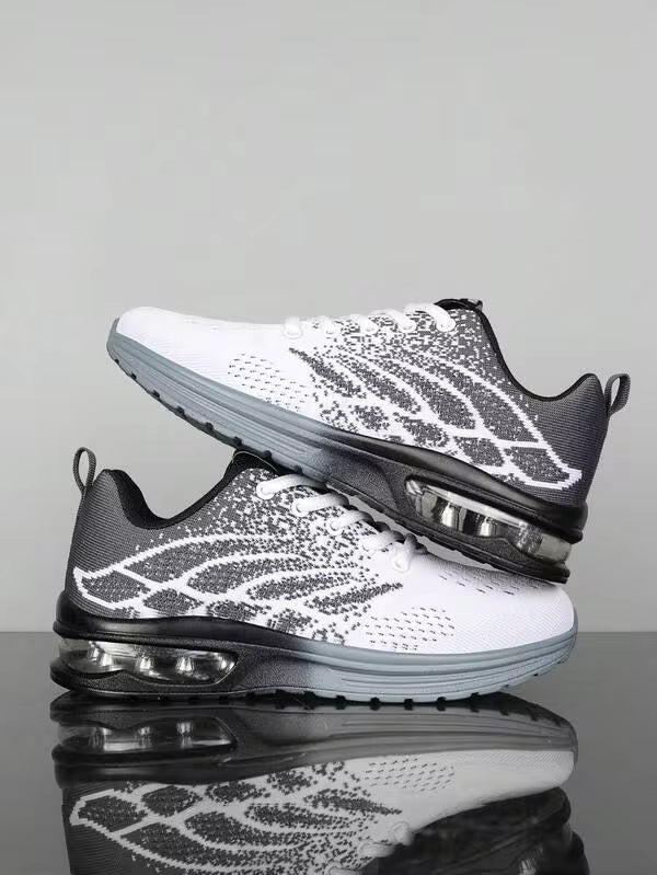 Ultra-Comfortable Adventure-Ready Mens Woven Knit Running Sneakers - Ventilated, Lightweight Air Cushion, Grippy Non-Slip Outsole, Durable Lace Up Design For Outdoor Activities